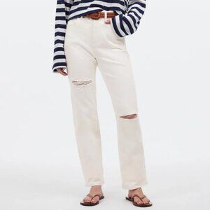 Madewell Cream Straight Leg Jeans
